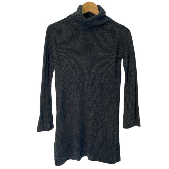 Madewell Bell-sleeve Turtleneck Wool Blend Sweater-Dress Gray Size XXS Stretch - Picture 2 of 9